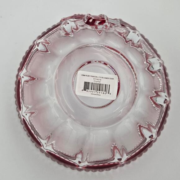 Mikasa Crystal CBM Ruby Ribbon 4.75 in Candy Dish 5114218 - Picture 7 of 8